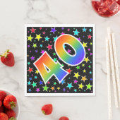 Kleurrijke sterren + regenboogpatroon "40" Event # Servet (Insitu)