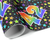 Kleurrijke sterren + regenboogpatroon "42" Event # Cadeaupapier (Rol Hoek)