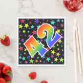 Kleurrijke sterren + regenboogpatroon "42" Event # Servet (Insitu)