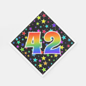 Kleurrijke sterren + regenboogpatroon "42" Event # Servet (Hoek)