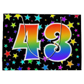 Kleurrijke sterren + regenboogpatroon "43" Event # Groot Cadeauzakje (Achterkant)