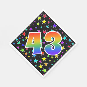 Kleurrijke sterren + regenboogpatroon "43" Event # Servet