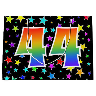 Kleurrijke sterren + regenboogpatroon "44" Event # Groot Cadeauzakje