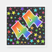 Kleurrijke sterren + regenboogpatroon "44" Event # Servet (Voorkant)