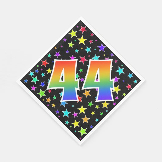 Kleurrijke sterren + regenboogpatroon "44" Event # Servet (Hoek)