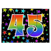 Kleurrijke sterren + regenboogpatroon "45" Event # Groot Cadeauzakje (Achterkant)