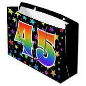 Kleurrijke sterren + regenboogpatroon "45" Event # Groot Cadeauzakje (Achterkant Gekanteld)