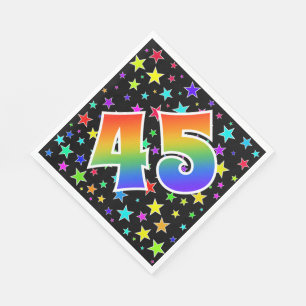 Kleurrijke sterren + regenboogpatroon "45" Event # Servet