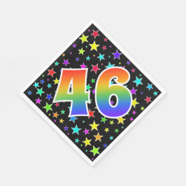 Kleurrijke sterren + regenboogpatroon "46" Event # Servet