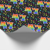 Kleurrijke sterren + regenboogpatroon "47" Event # Cadeaupapier (Hoek)