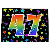Kleurrijke sterren + regenboogpatroon "47" Event # Groot Cadeauzakje (Achterkant)