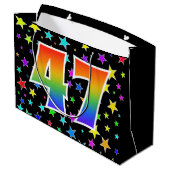 Kleurrijke sterren + regenboogpatroon "47" Event # Groot Cadeauzakje (Achterkant Gekanteld)