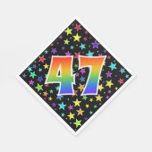 Kleurrijke sterren + regenboogpatroon "47" Event # Servet (Hoek)