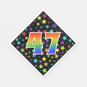 Kleurrijke sterren + regenboogpatroon "47" Event # Servet