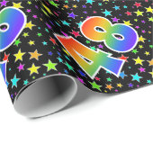 Kleurrijke sterren + regenboogpatroon "48" Event # Cadeaupapier (Rol Hoek)