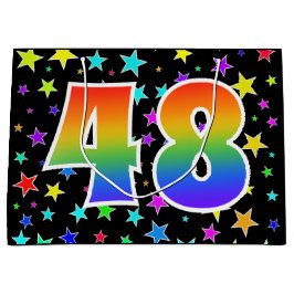 Kleurrijke sterren + regenboogpatroon "48" Event # Groot Cadeauzakje