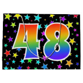 Kleurrijke sterren + regenboogpatroon "48" Event # Groot Cadeauzakje (Achterkant)