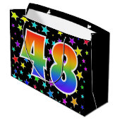 Kleurrijke sterren + regenboogpatroon "48" Event # Groot Cadeauzakje (Achterkant Gekanteld)