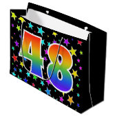 Kleurrijke sterren + regenboogpatroon "48" Event # Groot Cadeauzakje (Voorkant Gekanteld)