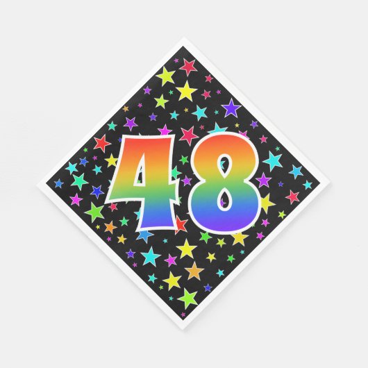 Kleurrijke sterren + regenboogpatroon "48" Event # Servet (Hoek)