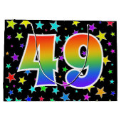 Kleurrijke sterren + regenboogpatroon "49" Event # Groot Cadeauzakje (Achterkant)