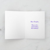 Kleurrijke sterren + regenboogpatroon "4" Birthday Kaart (Binnen)