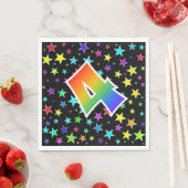 Kleurrijke sterren + regenboogpatroon "4" Event # Servet (Insitu)