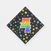 Kleurrijke sterren + regenboogpatroon "4" Event # Servet (Hoek)