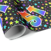 Kleurrijke sterren + regenboogpatroon "51" Event # Cadeaupapier (Rol Hoek)