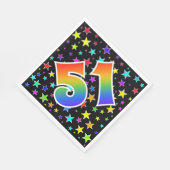 Kleurrijke sterren + regenboogpatroon "51" Event # Servet (Hoek)