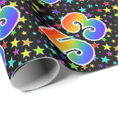 Kleurrijke sterren + regenboogpatroon "53" Event # Cadeaupapier (Rol Hoek)