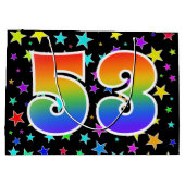 Kleurrijke sterren + regenboogpatroon "53" Event # Groot Cadeauzakje (Achterkant)