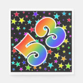 Kleurrijke sterren + regenboogpatroon "53" Event # Servet (Voorkant)