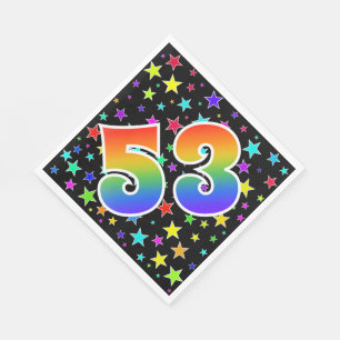 Kleurrijke sterren + regenboogpatroon "53" Event # Servet