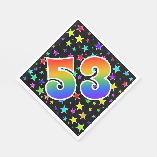 Kleurrijke sterren + regenboogpatroon "53" Event # Servet (Hoek)