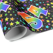 Kleurrijke sterren + regenboogpatroon "54" Event # Cadeaupapier (Rol Hoek)