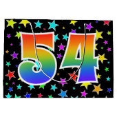 Kleurrijke sterren + regenboogpatroon "54" Event # Groot Cadeauzakje (Achterkant)