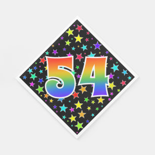 Kleurrijke sterren + regenboogpatroon "54" Event # Servet