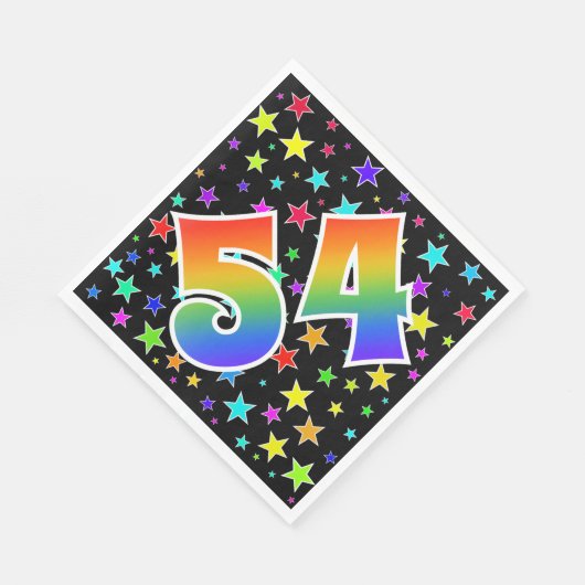 Kleurrijke sterren + regenboogpatroon "54" Event # Servet (Hoek)