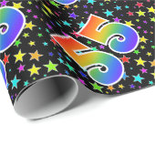 Kleurrijke sterren + regenboogpatroon "55" Event # Cadeaupapier (Rol Hoek)
