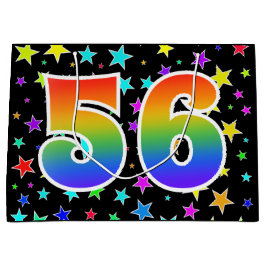 Kleurrijke sterren + regenboogpatroon "56" Event # Groot Cadeauzakje