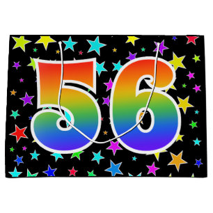 Kleurrijke sterren + regenboogpatroon "56" Event # Groot Cadeauzakje