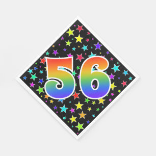 Kleurrijke sterren + regenboogpatroon "56" Event # Servet