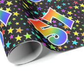 Kleurrijke sterren + regenboogpatroon "57" Event # Cadeaupapier (Rol Hoek)