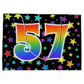 Kleurrijke sterren + regenboogpatroon "57" Event # Groot Cadeauzakje (Achterkant)