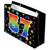 Kleurrijke sterren + regenboogpatroon "57" Event # Groot Cadeauzakje (Voorkant Gekanteld)
