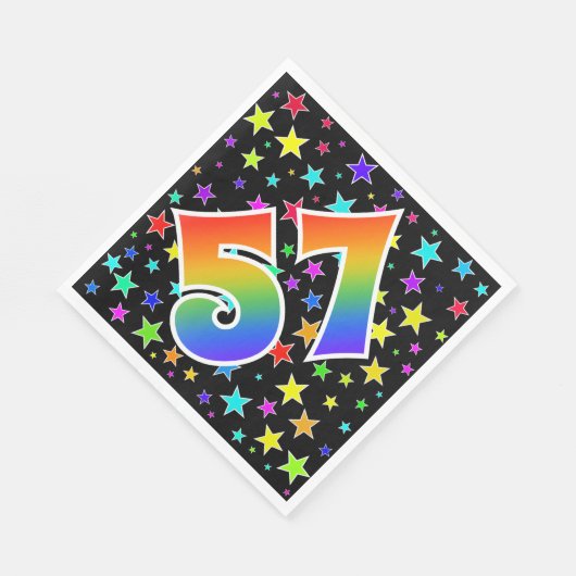 Kleurrijke sterren + regenboogpatroon "57" Event # Servet (Hoek)