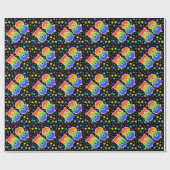 Kleurrijke sterren + regenboogpatroon "58" Event # Cadeaupapier (Vlak)