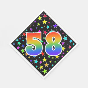 Kleurrijke sterren + regenboogpatroon "58" Event # Servet