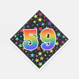 Kleurrijke sterren + regenboogpatroon "59" Event # Servet